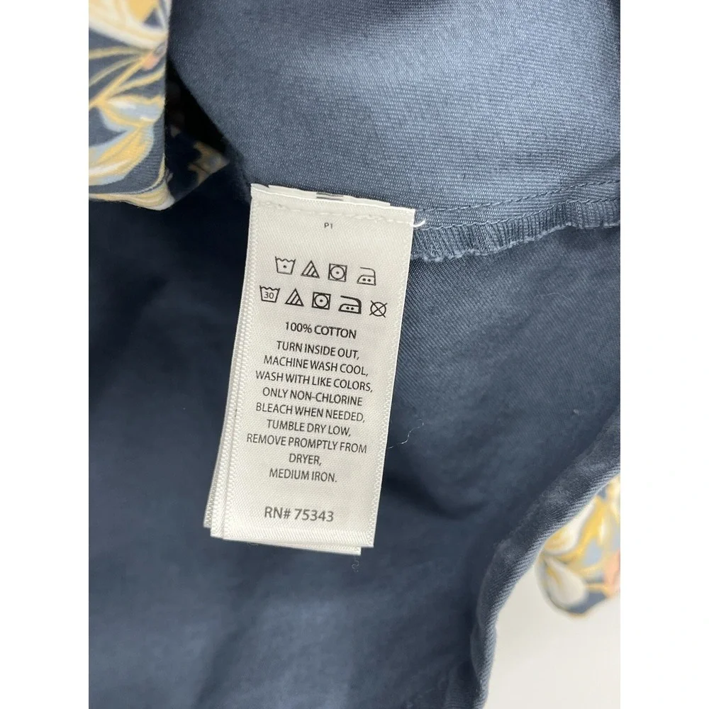 Max Studio Kids Hooded Jacket Blue Pockets Floral Snaps Size 18 Months Cotton
